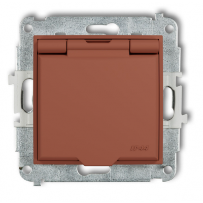 KARLIK MINI Gniazdo hermetyczne z uziemieniem terakota 63MGPB-1zp  (63MGPB-1zp)